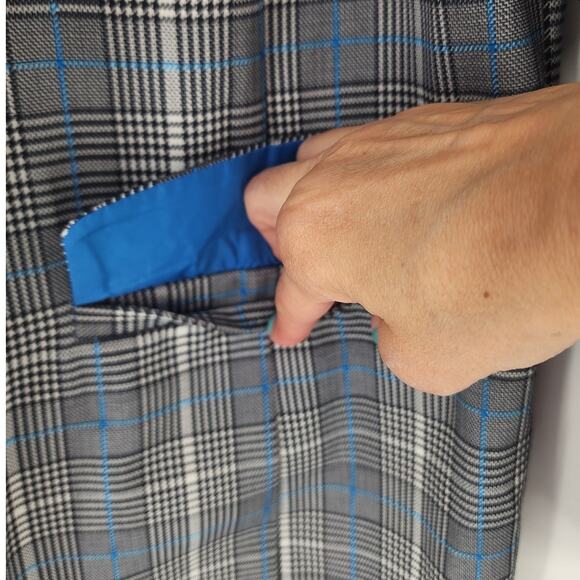 Liverpool Los Angeles Blue Topaz Plaid Jacket Women’s Size Medium - Picture 5 of 11